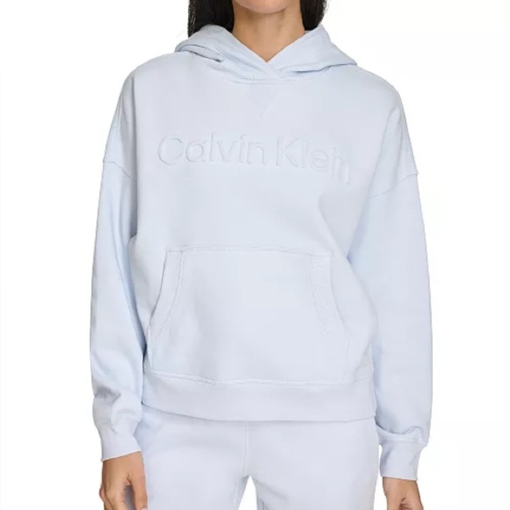Calvin Klein Performance Light Blue Hoodie w/ Thumb Holes - Size M